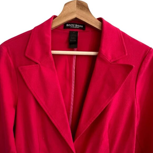 Bisou Bisou Womens Y2K Pink Blazer Size 12 Career Office Siren Legally Blond 90s - Picture 2 of 13